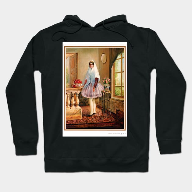 Qajar Girl. Iranian painting by Shakiba Hoodie by mazis